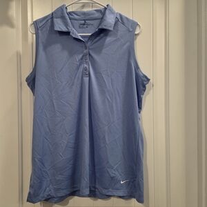 Nike Women's Light Blue Sleeveless Golf Polo Tank